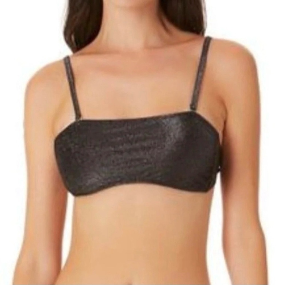California Waves Black Shine Bandeau Bikini Top
New with tags.